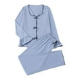 thumbnail image 2 of Lixiuxyad Soft Pajama Long Sleeve Top With Comfortable Pants Breathable Loungewear For Cozy Sleep And Relaxing At Home Womens Sleepwear L, 2 of 6