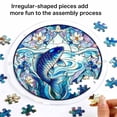 thumbnail image 6 of Taicans Blue Koi Fish Stained Glass Acrylic Jigsaw Puzzle Suncatcher,7.4in Window Hanging Ornament with Chain,DIY Puzzle Sun Catcher Decor for Home,Garden,Balcony,Gift for Puzzle & Nature Lovers, 6 of 6