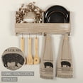 thumbnail image 3 of VHC Brands Sawyer Mill Pig Nature Print Chambray Cotton Farmhouse Tabletop Kitchen Fabric Loop Stenciled Runner, Towel Set 6.5x18, Khaki Tan, 3 of 6