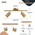 thumbnail image 2 of BOKT Kit de iluminación de riel LED moderno de 2 luces de mediados de siglo 2 vías Foco de techo de montaje empotrado dorado Accesorio de iluminación de riel de ángulo ajustable de latón cepillado, 2 of 5
