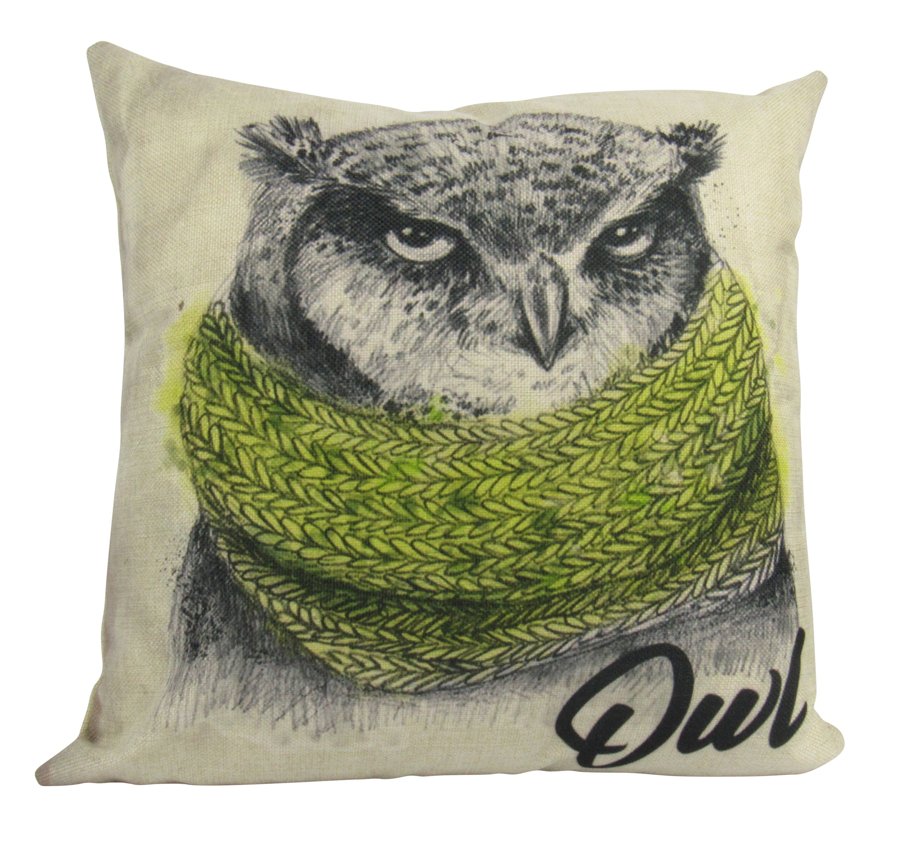 Barn Owl Pillow Cover Drawing of an Owl Throw Pillow Home Decor