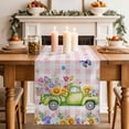 thumbnail image 2 of Table Runner 90 Inches Long for Kitchen Dining, Watercolor Floral Truck Dresser Scarf Farmhouse, Dining Table Decorations for Wedding/Parties, Spring Garden Butterflies Pink Plaid 13 x 90 In, 2 of 8