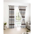 thumbnail image 3 of Khaki Grey Striped Blackout Curtains for Bedroom/Living Room, Thermal Insulated Kitchen Curtains, Farmhouse Stripes Modern Abstract Art Grommet Darkening Window Treatment Drapes 27.5"x39"x2, 3 of 8