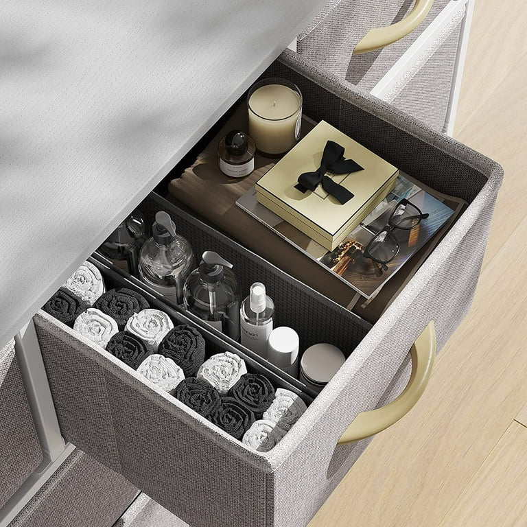 CubiCubi Dresser for Bedroom, 9 Drawer Storage Organizer Tall Wide Dresser  for Bedroom Hallway, Sturdy Steel Frame Wood Top, Light Grey 