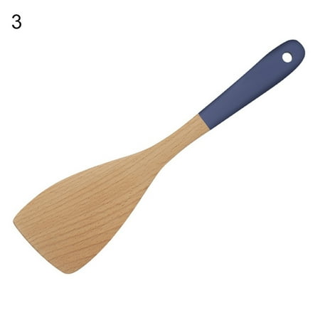 

Visland Fried Spatula Long Handle Heat Resistant Non-stick Beech Wooden Cooking Rice Spatula Soup Spoon for Kitchen