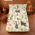 thumbnail image 5 of meiyoeat spring Garden Kitten Bed Sheets,Floral Cat Print Full Size Sheets,4 Pieces,1 Flat Sheet,1 Fitted Sheet and 2 Pillowcases, 5 of 6