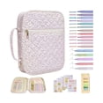 thumbnail image 1 of BotaniNest Study Journaling Quilted Carrying With Highlighter Tabs Large Book Cover Carrying With Handles Zipper（10ml）, 1 of 4