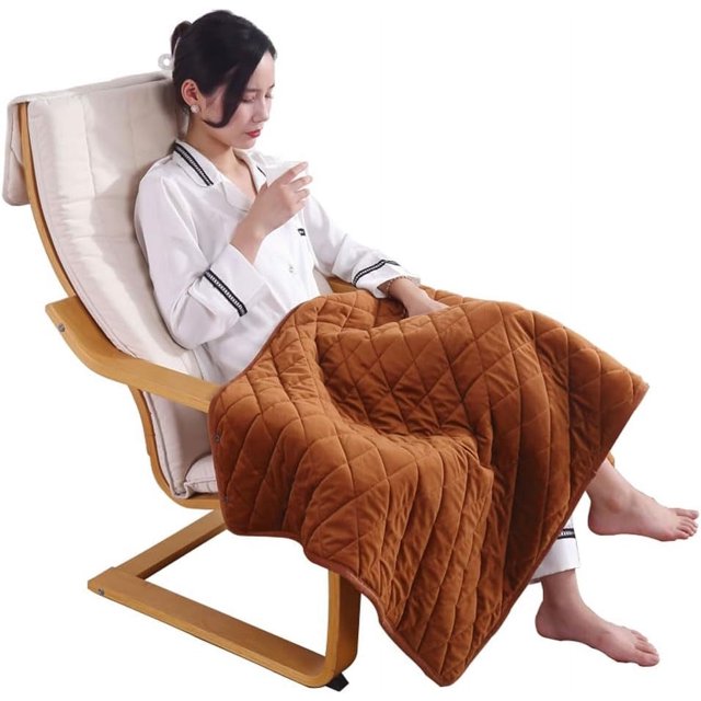 Electric Blanket Queen Size, USB Heated Blanket Machine Washable, Super Cozy Soft Electric Heated Shawl, 3 Heating Levels Auto Shutoff (Color : Brown, Size : 75 * 120cm)