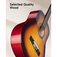 thumbnail image 5 of Moukey Guitarra acústica de 38 pulgadas para principiantes, niños, jóvenes, adultos, kit de guitarra acústica Dreadnought con póster de acordes, bolsa de concierto, afinador, púas, cuerdas de nailon,, 5 of 5