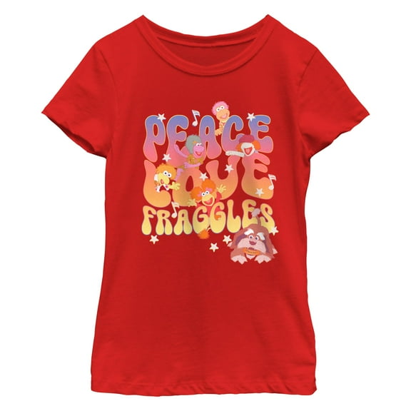 Girl's Fraggle Rock Peace and Love Graphic T-Shirt