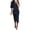 Navy, variant on BTFBM Shirt Dresses for Women Spring Button Short Sleeve Silk Satin Ruched Maxi Summer Dress Cocktail Party Wedding