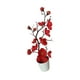 thumbnail image 5 of Arreglo floral artificial en jarrón, planta falsa decorativa con pétalos de seda Rojo, 5 of 9