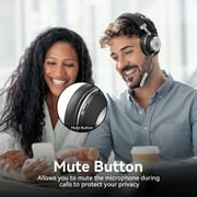 V5.3 Computer Bluetooth Headset with Microphone for PC, with Noise Cancelling Mic, USB Dongle, Charging Base & Mute Button for Work/Cell Phones/Computer/Call Center/Zoom