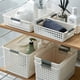thumbnail image 5 of Cesta de almacenamiento rectangular pequeña estilo vintage, color blanco, 5 of 5