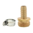 thumbnail image 2 of Hose Adapter 1/2" Hose Barb x 3/4" MHT Brass Adapter with Clamp, 2 of 4