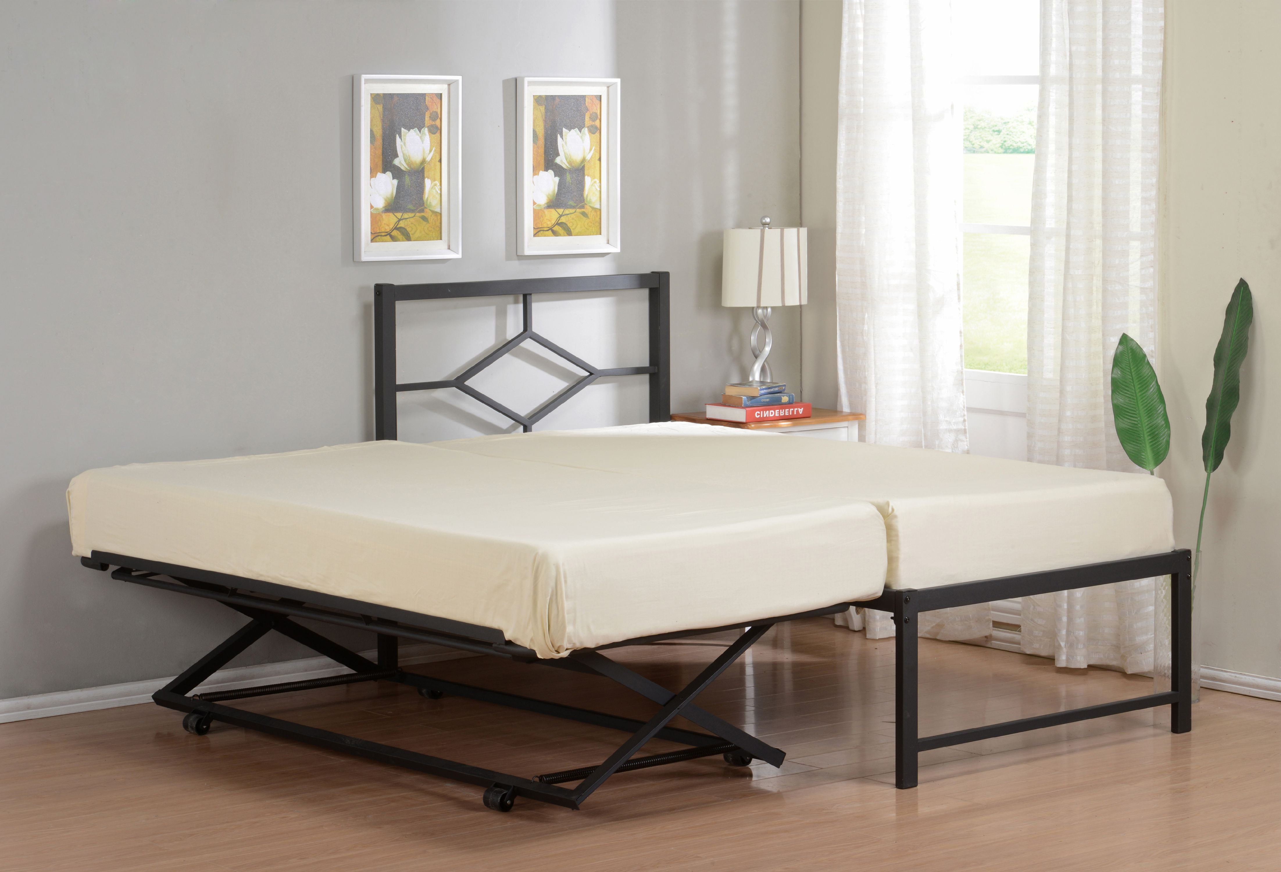 Platform Daybed With Pop Up Trundle, Full Size Roll Out Trundle Bed Frame