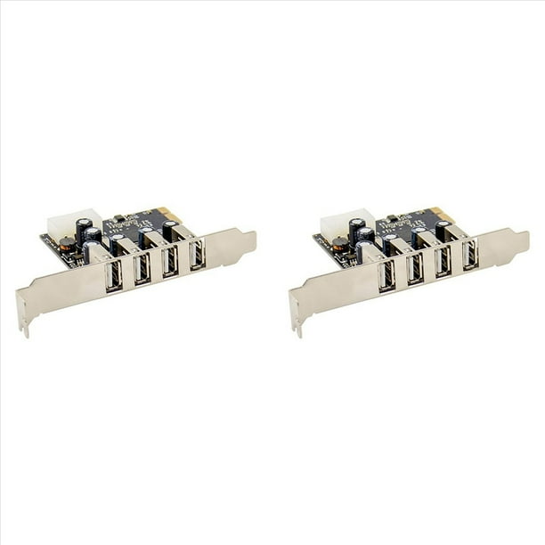 2X Tarjeta Convertidora PCI-e A 4 Puertos USB 2.0 Tarjeta Adaptadora PCIE USB2.0 el Conjunto de Chips MCS9990 Permite el Intercambio en Caliente de la Tarjeta Elevadora USB