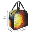 thumbnail image 3 of Honeii Tennis Ball On Fire And Water Print Lunch Bag Women, Lunch Box Lunch Bag for Women Adult Men, Small Leakproof Cute Lunch Tote Large Capacity Reusable, 3 of 8