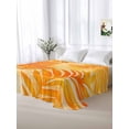 thumbnail image 5 of Botanical Orange Yellow King Size Flat Sheet, Wrinkleproof & Fadeproof Cooling Flat Bed Sheet Only, Modernism Tropical Palm Leaf Breathable Soft Bedding Top Sheets 105 x 98 Inches, 5 of 7