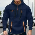 thumbnail image 2 of Men's Fashion Hoodies & Sweatshirts Winter Hoodies for Men Men's Zip Up Hoodie With Pocket Solid Color Pullover Lined Comfortable Casual Streetwear Sweatshirt for Winter, 2 of 6
