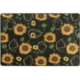 thumbnail image 4 of SKYSONIC 72x48in Black Golden Shape Area Rug, Watercolor Sunflower Non-Slip Floor Carpet for Indoor Living Dining Room and Bedroom Area, 4 of 7