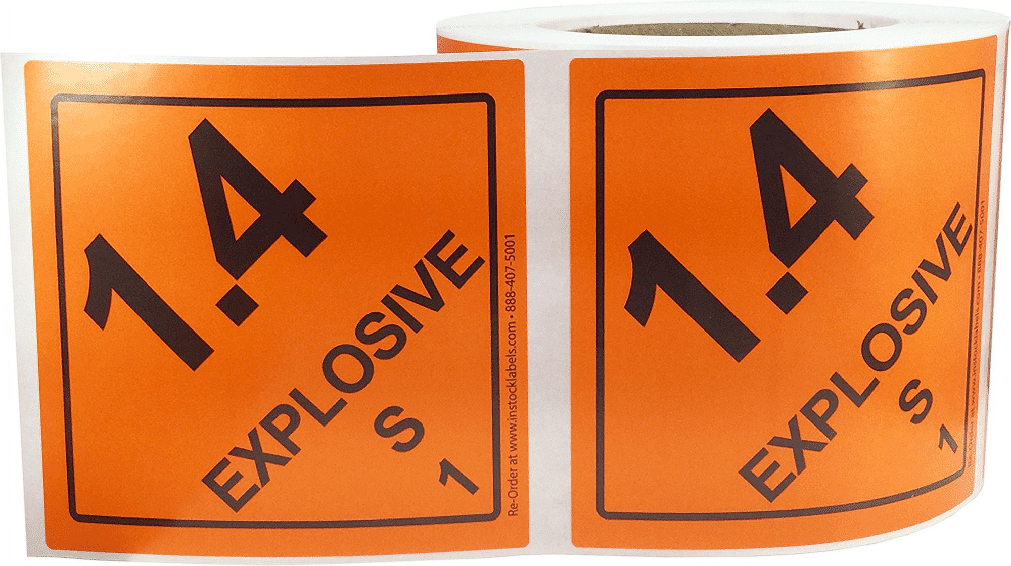 Hazard Class 1 D.O.T. Explosives 1.4 S Hazmat Labels | 4 x 4