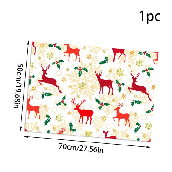 Current Snowflake Christmas Tree and Deer Pattern Elegance Rolled Christmas Gift Wrap Paper, Premium 27.56" x 19.68" Paper