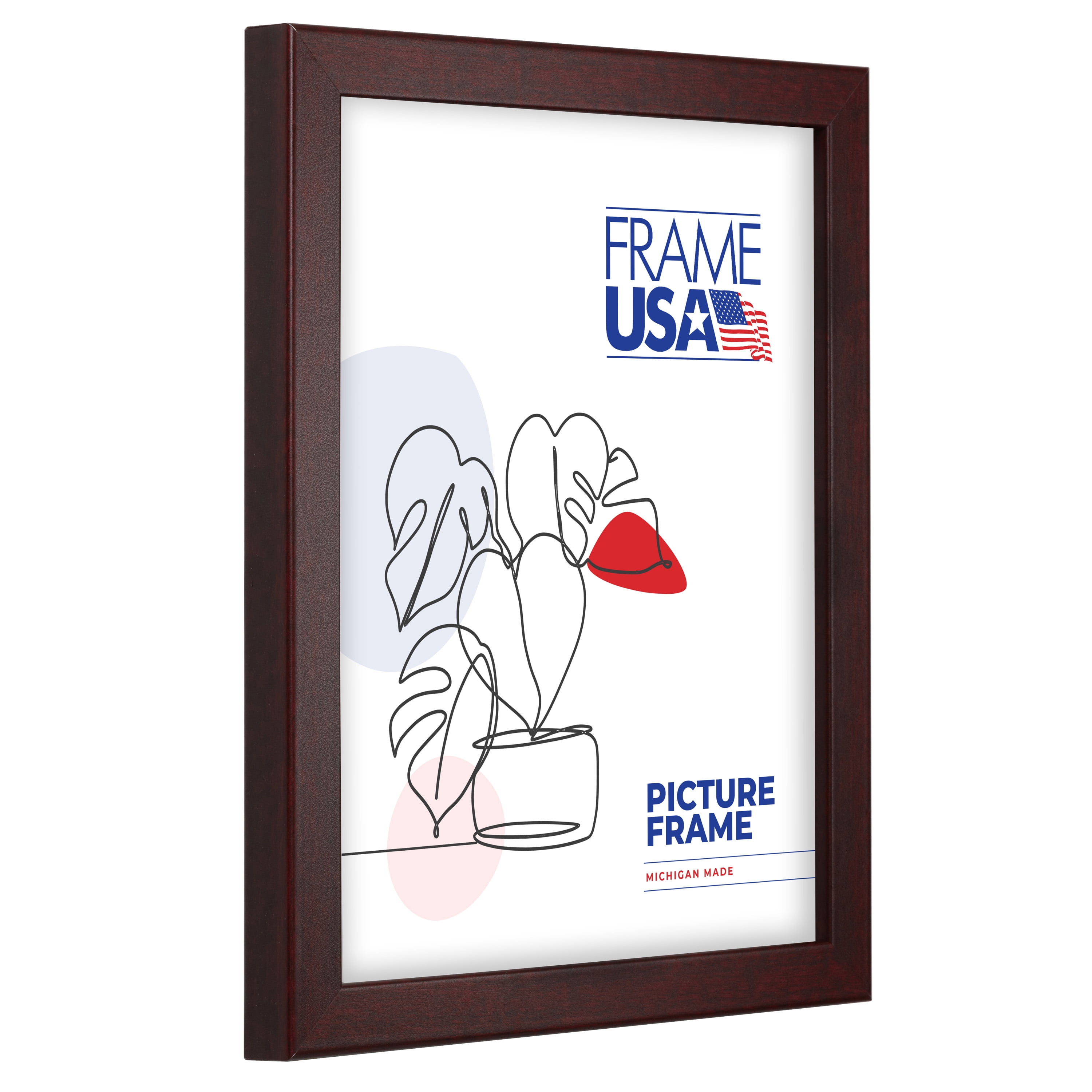 18x24 Picture Frame Red Corporate Thin, 72039, 0.75 Inch MDF, Plexiglass, Wall Display