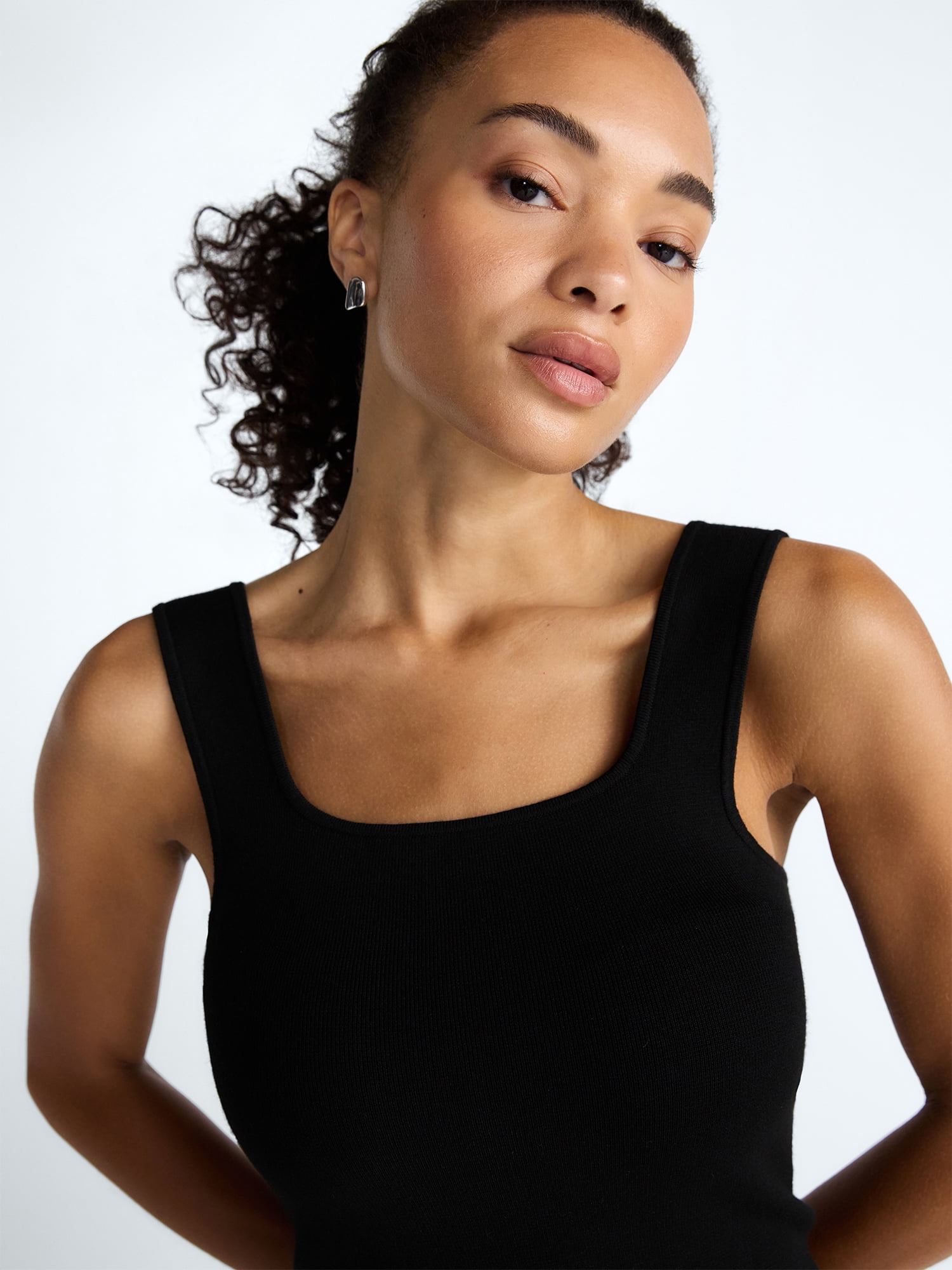 Scoop Women's Square Neck Sweater Tank Top, Sizes XS-XXL