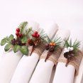 thumbnail image 3 of Servilleteros reutilizables con forma de piña para Navidad, decoración de mesa para cenas, fiestas y aniversarios., 3 of 11