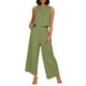 thumbnail image 1 of Conjunto de dos piezas de lino para mujer: chaleco sin mangas y pantalones anchos. Transpirable, con bolsillos laterales para el verano. Tallas: S-XXXXL., 1 of 5