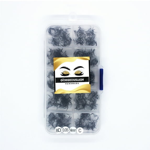 8D Lashes. 1000 Premade Volume Fans. 0.05mm Thickness. Eyelash Extension. Handmade!