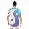thumbnail image 2 of Purple And Blue Yin Yang Short Sleeve Men'S Rompers, Yinyang Casual Summer Jumpsuits Outfit, 2 of 4
