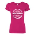 thumbnail image 2 of Wild Bobby, Brother Man Myth Legend Funny Dad, Father's Day, Women Slim Fit Junior Tee, Raspberry, Small, 2 of 4