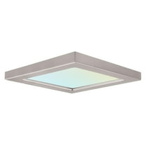 Luxrite 4 inch Square LED Flush Mount 10W 3 Color Selectable 600 Lumens Dimmable Damp Rated Brushed Nickel Trim