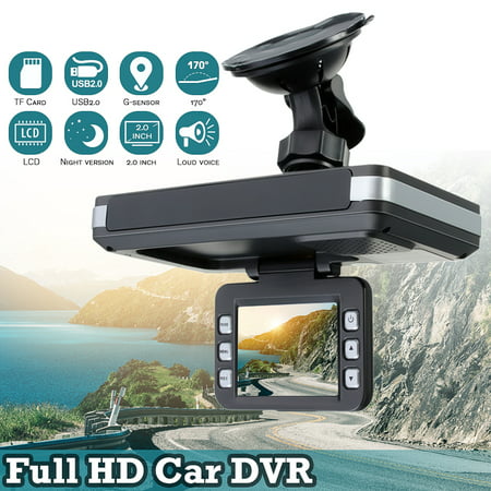 2 inch HD 720P G-Sensor Car DVR Recorder 2 IN 1 Night Vision Camera Vehicle Dash Digital Video LCD Display Cam Crash Camcorder Equipment+ Radar Laser Speed Detector Trafic (Best Speed Camera Detector 2019)