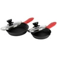 thumbnail image 4 of 13-Piece Cast Iron Skillet Set with Tempered Glass Lids and Silicone Holders, 4 of 8