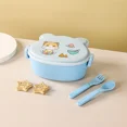 thumbnail image 1 of Boîte à Lunch en Forme de Chat Mignon Récipient Alimentaire à Double Couche avec Fourchette et Cuillère Boîte Bento pour Enfants Bleu, 1 of 6