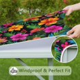 thumbnail image 6 of Pioneer Flower Floral Print Pattern Square Fitted Tablecloth with Elastic Edge,Square Table Cover,Washable Elastic Table Cover for Home Kitchen Party Decor 34"x34", 6 of 6