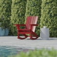 thumbnail image 5 of Flash Furniture Halifax Adirondack Rocking Chair with Cup Holder, Weather Resistant HDPE Adirondack Rocking Chair in Red, 5 of 12