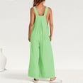 thumbnail image 4 of Baqcunre Jumpsuits for Women Womens Overalls Casual Loose Sleeveless Adjustable Straps Wide Leg Jumpsuit with 2 Pockets Jumpsuits for Women Dressy One Piece Jumpsuits for Women, 4 of 6