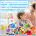 thumbnail image 3 of sixwipe Fine Motor Skills Toys for Early Sensory Education Color Sorting Matching Counting Training, Includes 12 Sorting Bowls, Assorted Tweezers, and 120 Colorful Plush Balls, 3 of 7