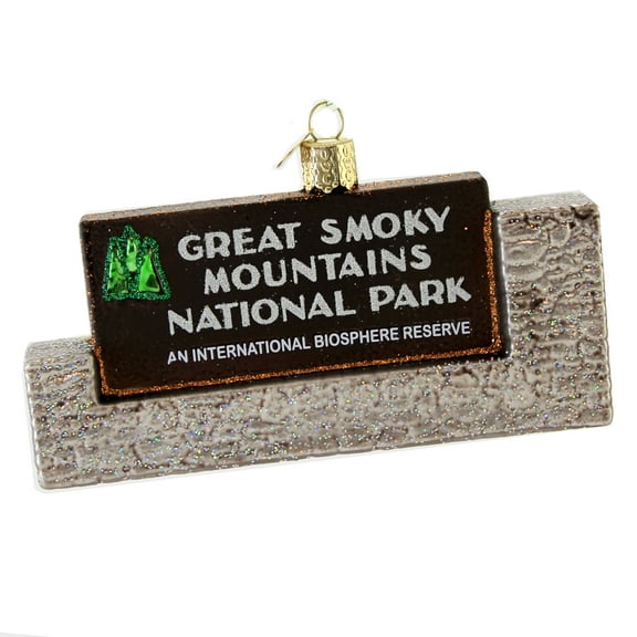 Old World Christmas Great Smoky Mountains National Park. - One Glass Ornament 2.5 Inch, Glass - Vacation Bears Clingmans Dome 36189
