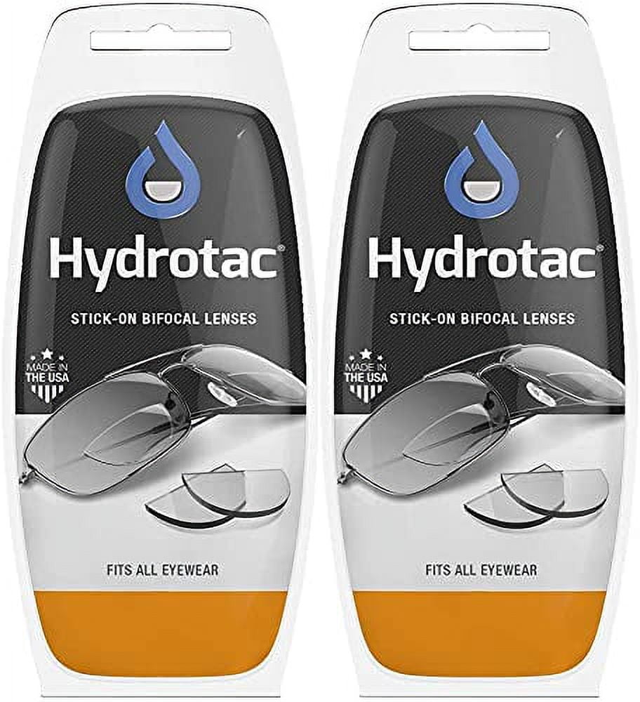 Hydrotac OPTX 20/20 Stick On Magnification Reusable Bifocal Lenses - +2.50 Diopter (Pack of 2)