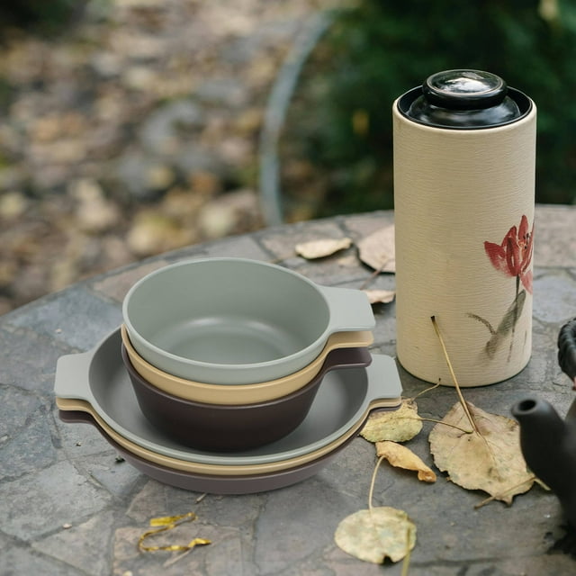 OULII 1 Set Unbreakable Plates Dinnerware Set Easy to Clean Picnic Outdoor Dining