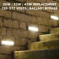 thumbnail image 4 of Luxrite Horizontal PL LED CFL Replacement, 11W, Ballast Bypass, Fits G24D G24Q GX24Q, 3 Color Selectable, 1450 Lumens 4-Pack, 4 of 7
