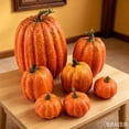 thumbnail image 6 of Mskk 7Pcs Faux Pumpkin Set Halloween Decoration, Black Pumpkin Ornaments, Artificial Foam Pumpkins Outdoor Decor for Halloween Home Decorations, 6 of 6