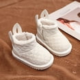 thumbnail image 2 of BFHHYA Toddlers' Boys Girls Fleece-Lined Ankle Snow Boots Non-Slip Soft Sole First-Walker Shoes Side Zipper Warm Boots for Family Visits, 2 of 9