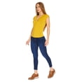 thumbnail image 2 of Blusa Mujer Sin manga Escote V Moda Casual Cómoda Mostaza 550336 amarillo CH Incógnita 550336, 2 of 5