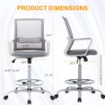 thumbnail image 3 of OLIXIS Chaise de Bureau en Maille, Gris, 3 of 7